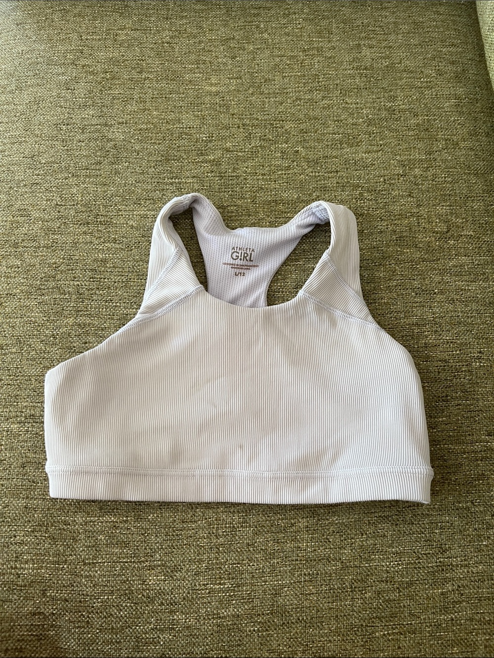 Athleta Girl Light Lavender Ribbed Racerback Sports Bra